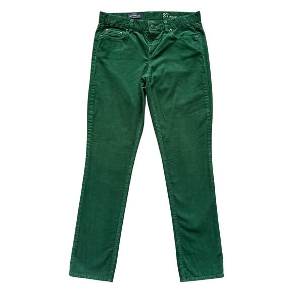 J.Crew Matchstick Corduroy Pants Women's Sz. 27R 27 Green Straight Holiday - Picture 1 of 13